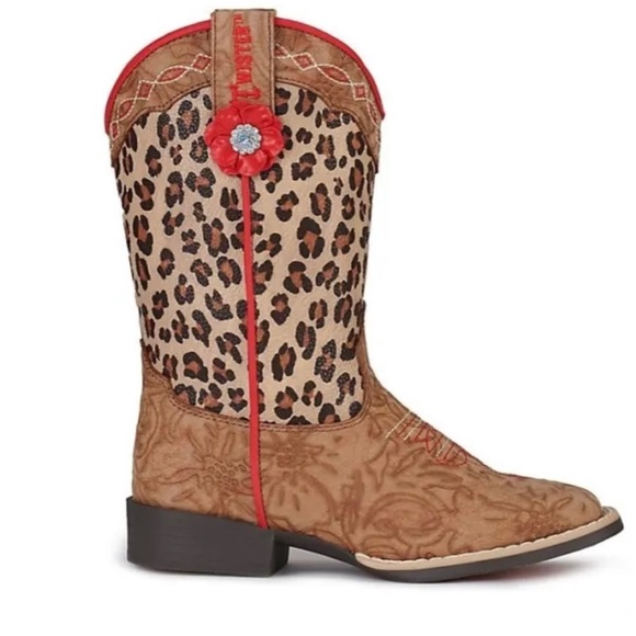 Twister Shoes Twister Girls Avery Leopard Print Western Boots
